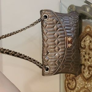 Clutch Pewter Leather Shoulder Bag